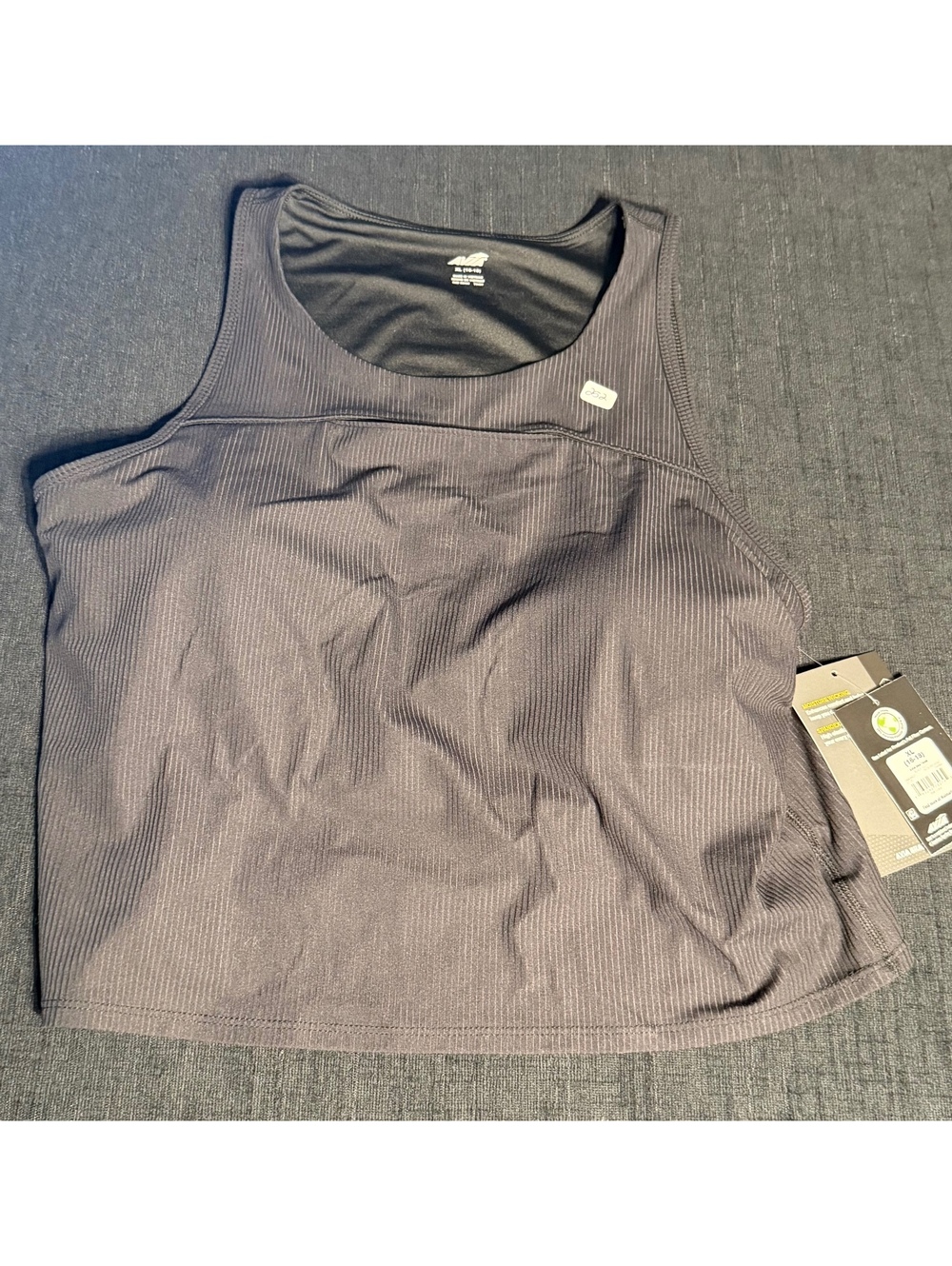 Avia Women's Black Ribbed Athletic Tank Top Size XL